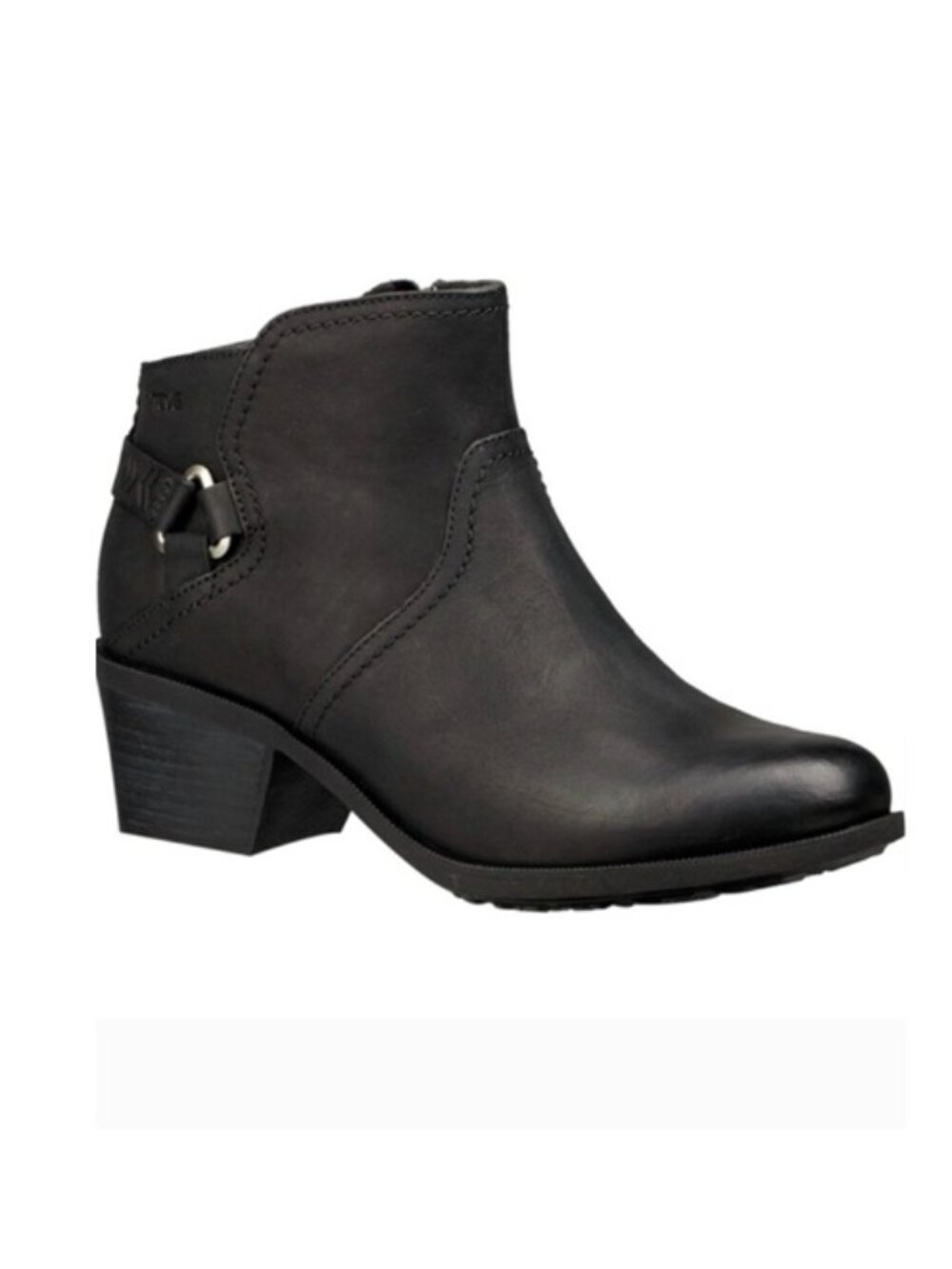 Teva Women's Foxy Black Leather Side Zip Ankle Boots Size 7